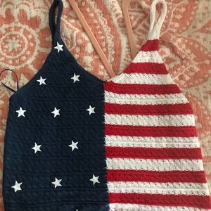 American flag knitted tank